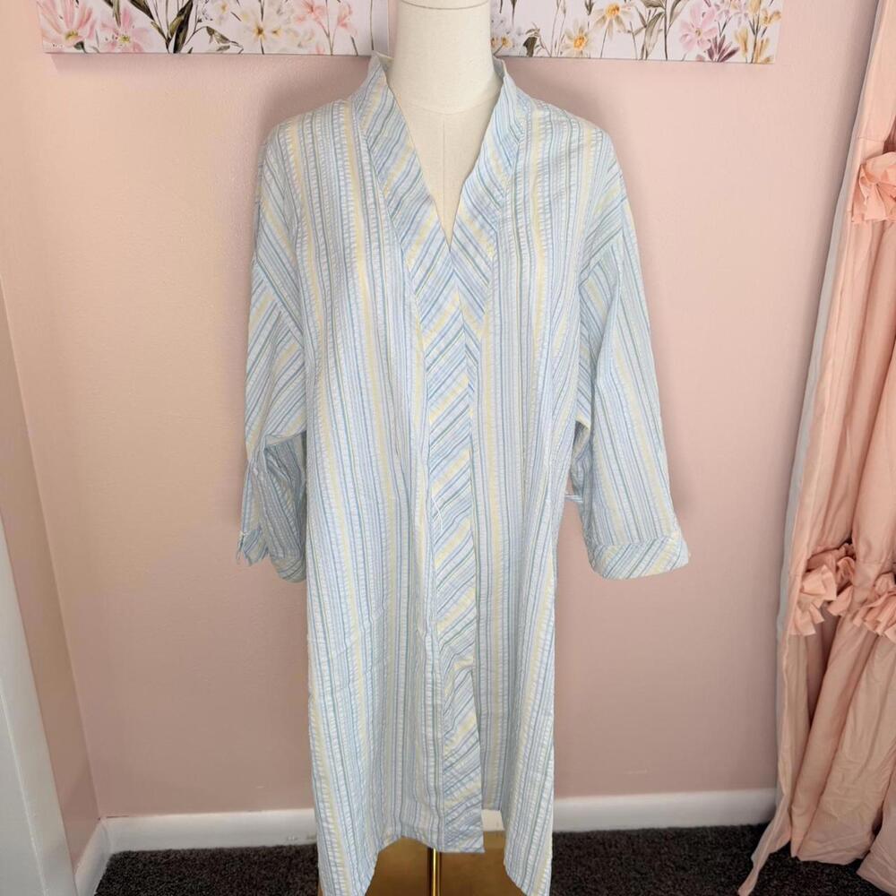 Vintage Villager Liz Claiborne Striped Tunic Robe
